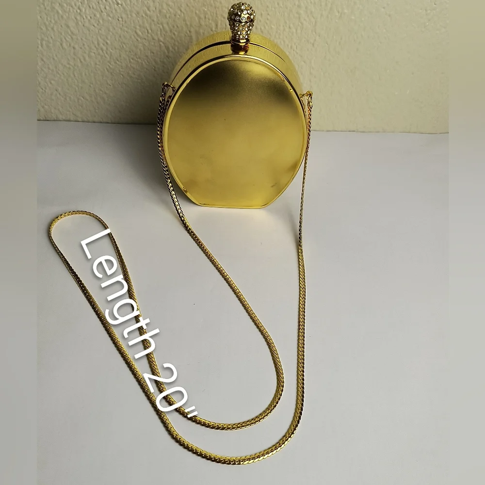 inge Christopher Oval Gold Evening Clutch Y2K Vintage Exquisite